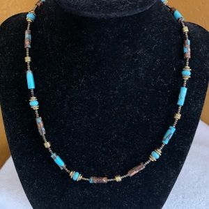 Turquoise and bead necklace